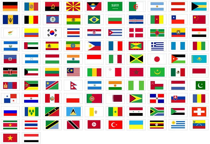 Bandera de todos los paises con sus nombres - Imagui