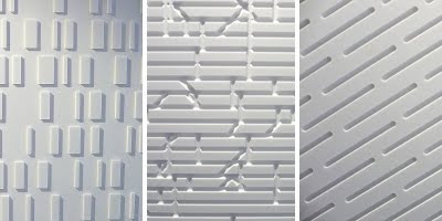 AMOS design DuPont Corian Wall Panels Interior Cladding Repete Rain Stonehenge Matrix