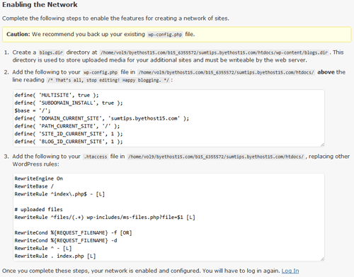 Enable WordPress Multisite 4 Enable WordPress Multisite 4