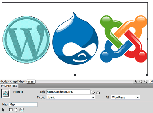 Image Map in Adobe Dreamweaver Image Map in Adobe Dreamweaver