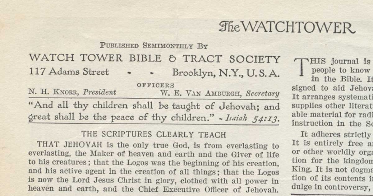 Letters From The Governing Body Of Jehovah's Witnesses The Watchtower