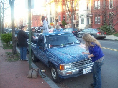 dinner and wine started at 3. the rest of the day was a little hazy for everyone various neighbors drawing on truck