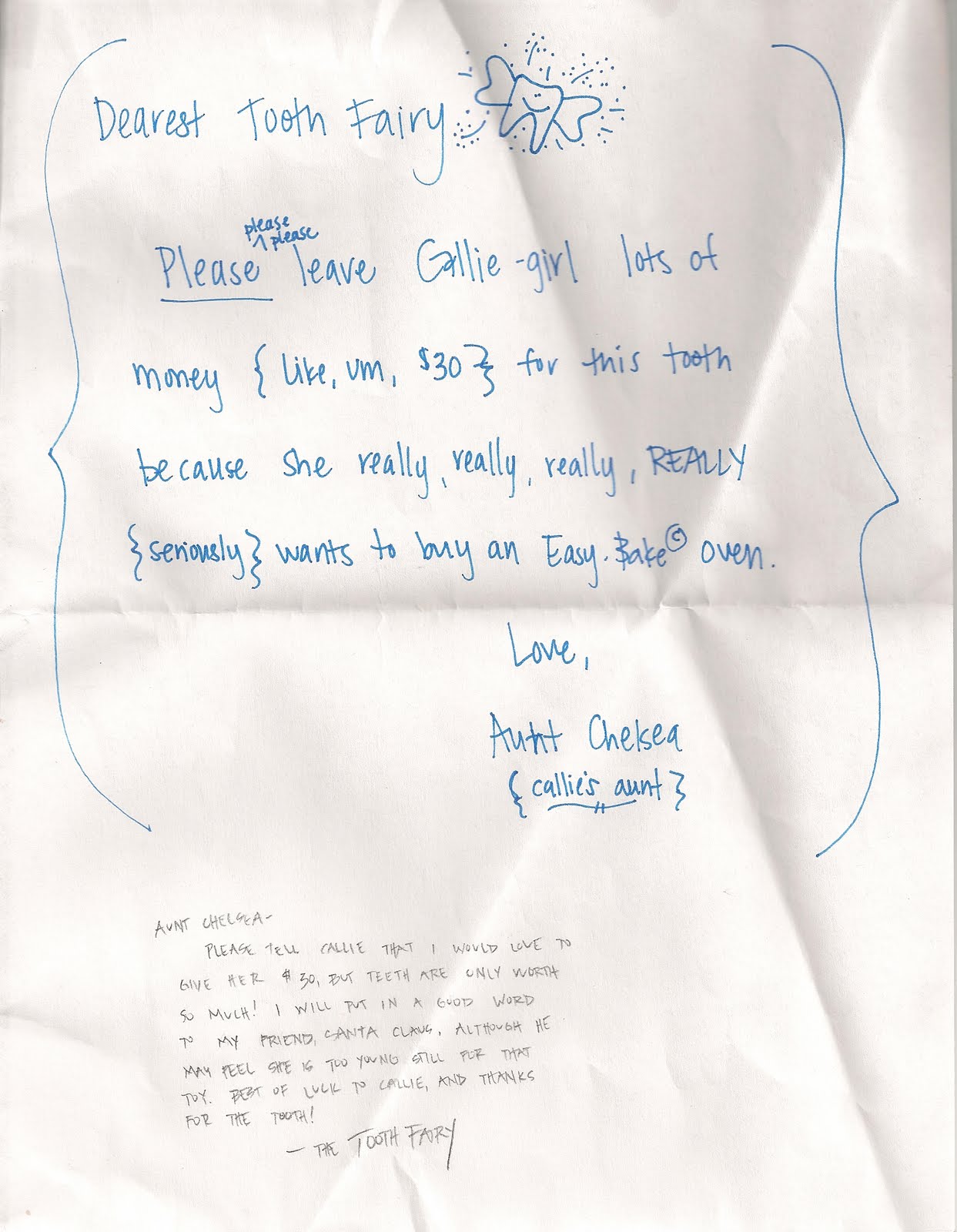 Tooth fairy letter for child who misplaced tooth image