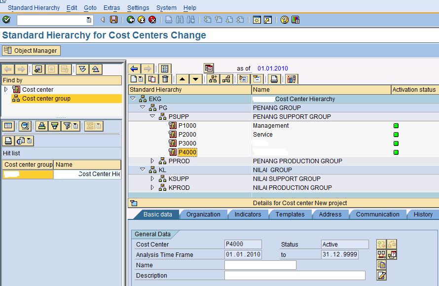 Sap Cost Center Change Validity Period at Karen Jackson blog