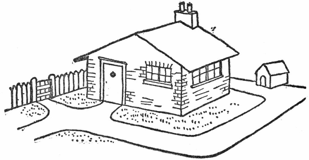 Line Art Doll House : Little grey bungalow may