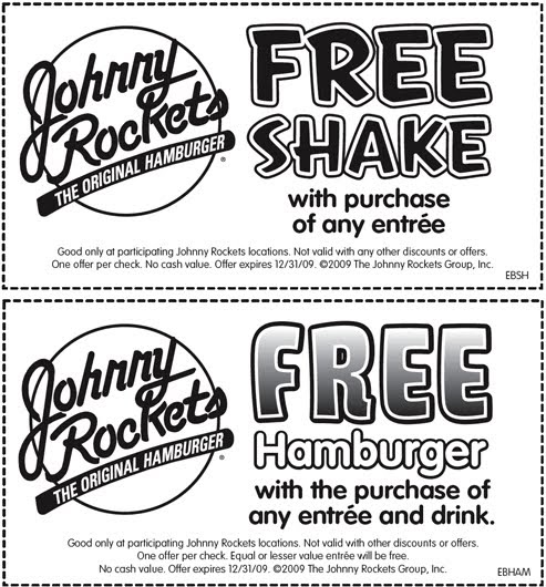 THE BARGAIN HUNTER: FREE Johnny Rockets Coupons