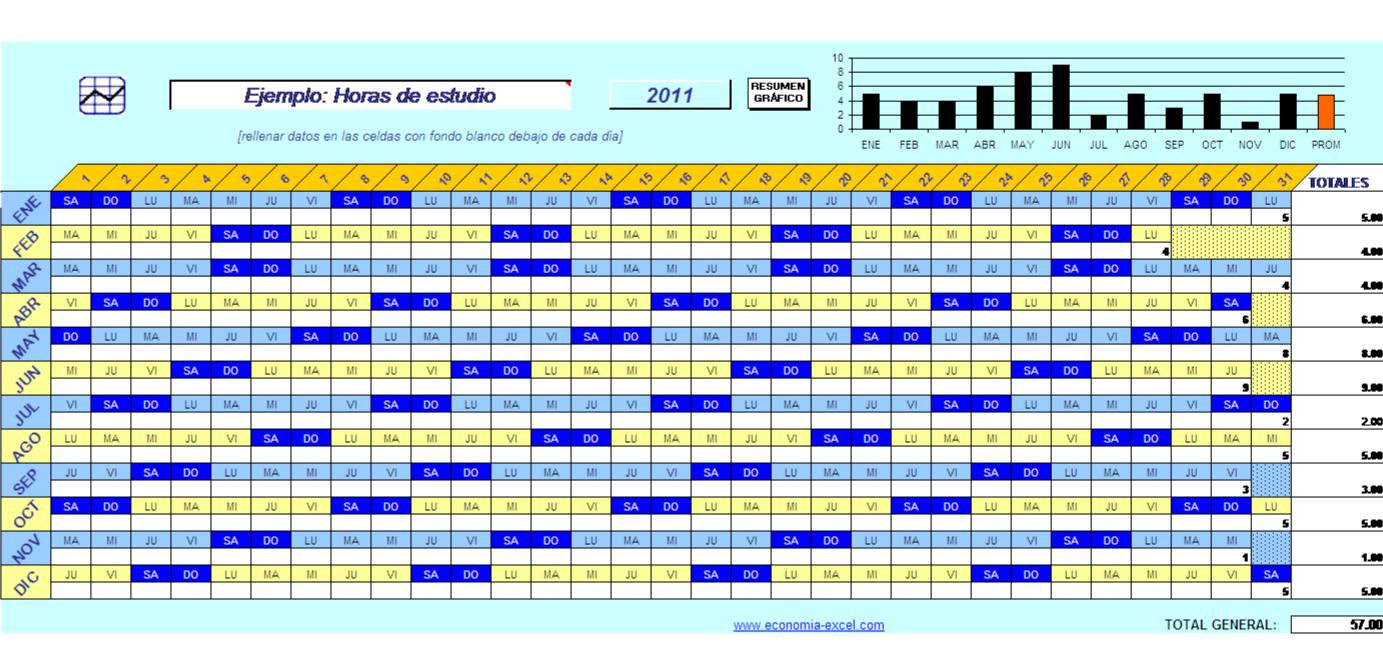 calendario excel