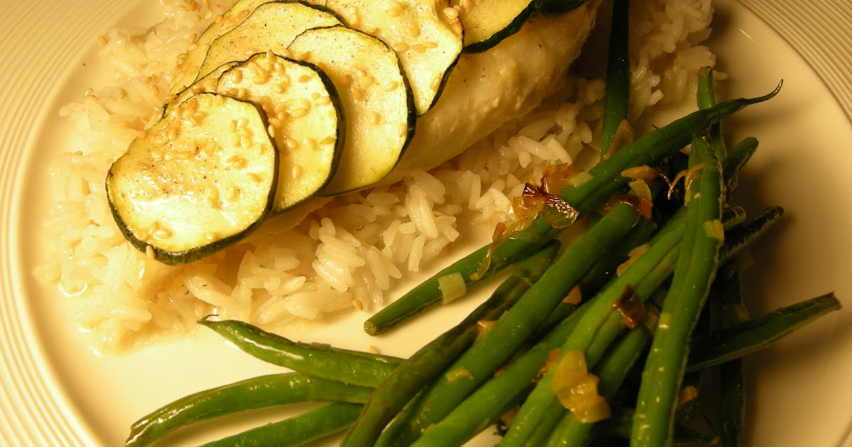 eat with a spoon white fish with zucchini scales