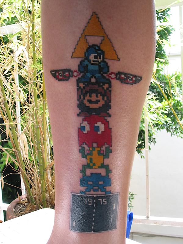 tattoos game tattoo cool character games gaming awesome pacman gamer pac man totem geek gamers characters disney geeky their retro
