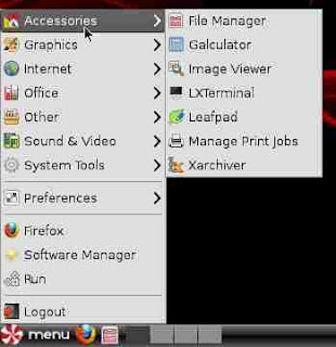 Peppermint OS Menu Acdessories