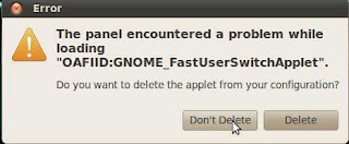 Ubuntu User switcher applet crashed, deleted