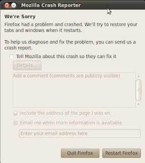 mozilla firefox crashed suddenly