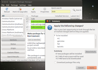 lxde available on ubuntu synaptic package manager