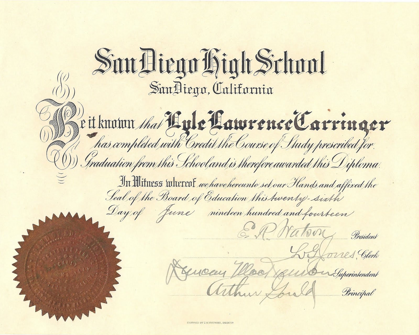 Graduation Certificate University