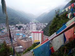 Kangding town, view from prayer flag hill