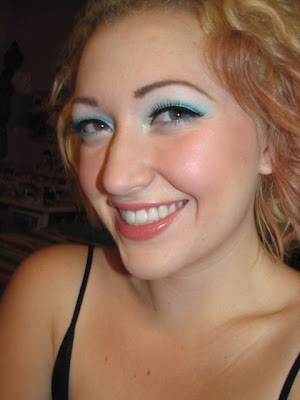 blue and purple makeup. and purple eyeshadow on