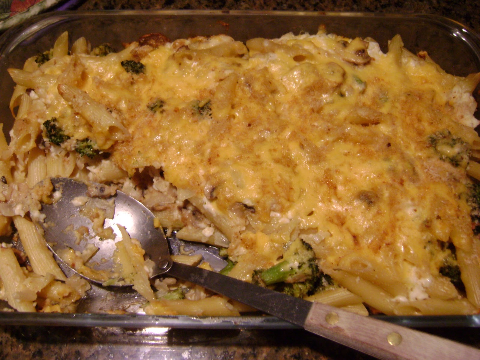 A Happy Taste! Broccoli Mushroom Noodle Casserole
