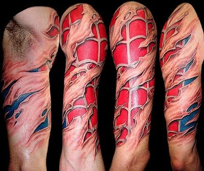 This is a wicked Spider-Man inspired tattoo that somebody got.