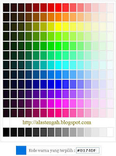 Cara membuat atau menampilkan kode warna di halaman blog blogspot atau website