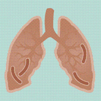 Tuberculosis lung infection illustration.