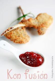 Chuletitas de cordero aromatizadas con chutney de higos BORREGO SALSA RICO AROMAS