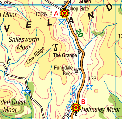 Map of the Chop Gate to Helmsley area - Part 1