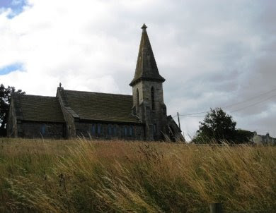 Church near car park in Blubberhouses Church at Blubberhouses