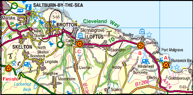 Map of the Runswick Bay-Slapewath area