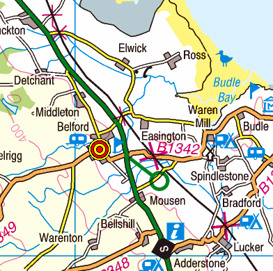 Map of the Belford area
