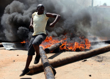 Children set municipal offices alight, destroyed foreign-owned shops and tore down infrastructure as Siyathemba township in Balfour, Mpumalanga, was left burning – again. Photo: Matthews Baloyi, The Star