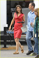 Katie Holmes Looking Red Dress Photos