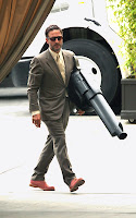 David Arquette Marching Into The Roosevelt Hotel Carrying a Giant Prop Gun