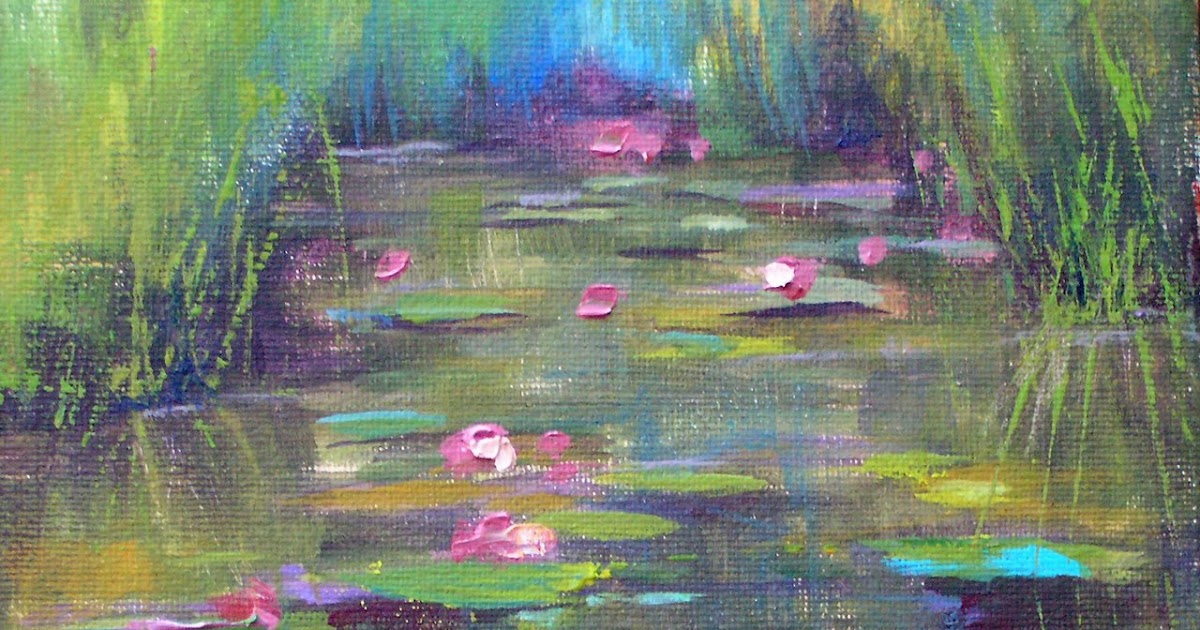 Painting My World Water Lily Acrylic Painting