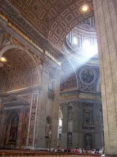 Sunbeam in Saint Peter's Basilica Rome
