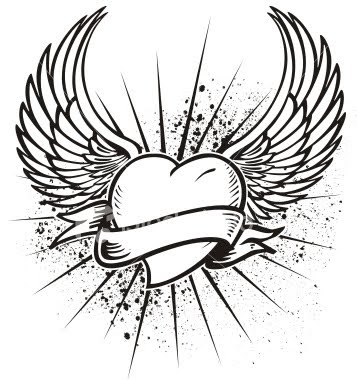 Heart with Wings Tattoos