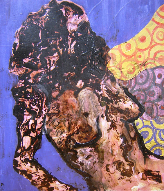 Fragmento / Pintura asfáltica sobre madera / 45 x 45 cm.