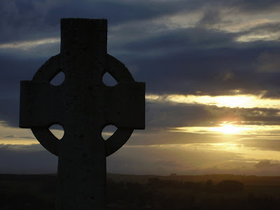 setting sun and celtic cross kirkcudbright