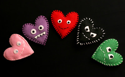 Cute felt heart craft pattern ideas