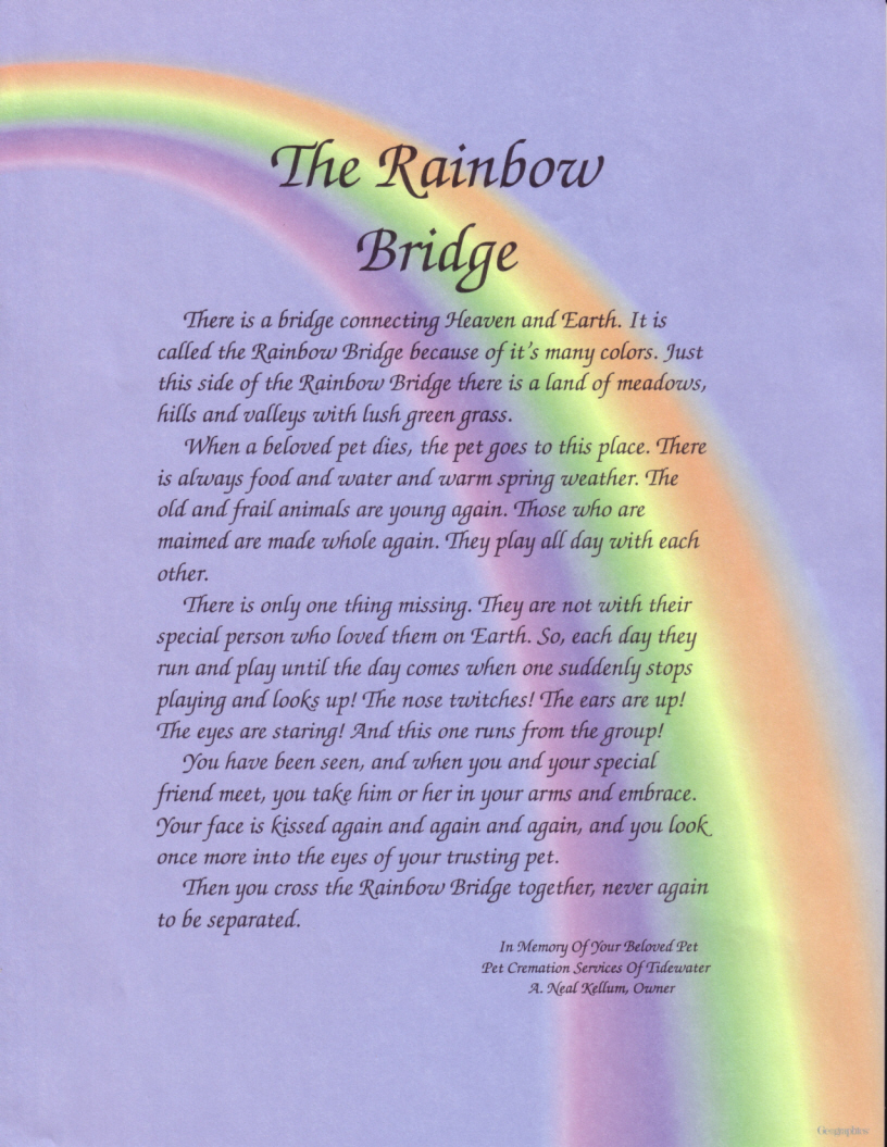Get The Rainbow Bridge Poem For Pets Background