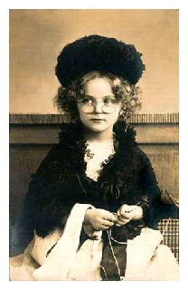 little girl knitting