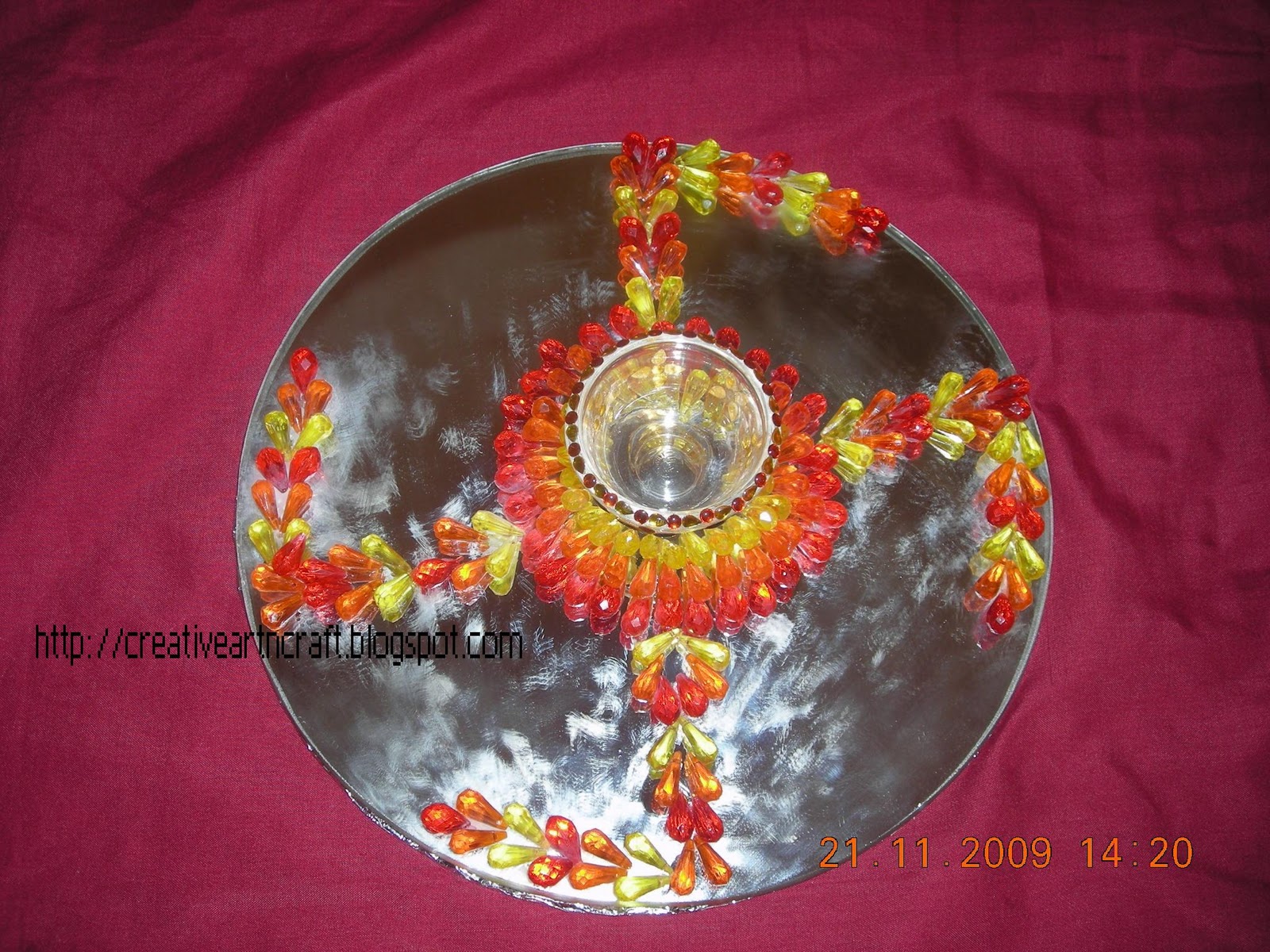 Anu's art and crafts Engagement Thali Decoration (Crystal Plate)