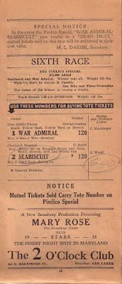 Pimlico program, November 1, 1938