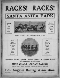 Newspaper Ad for Santa Anita Park, 1907