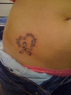 Cancer Tattoos on The Tattoo Is A Heart With The Breast Cancer Ribbon Around The Heart