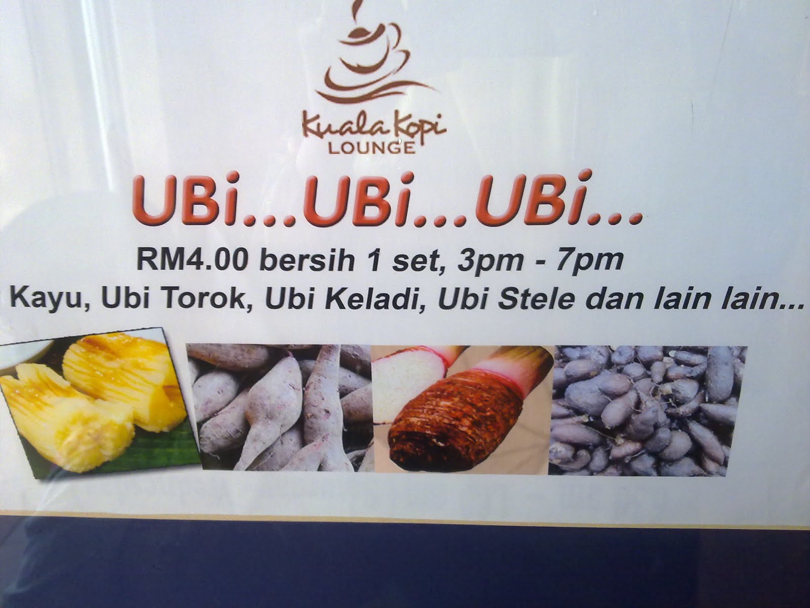 Macam-macam jenis ubi. Ubi stele pun ada.