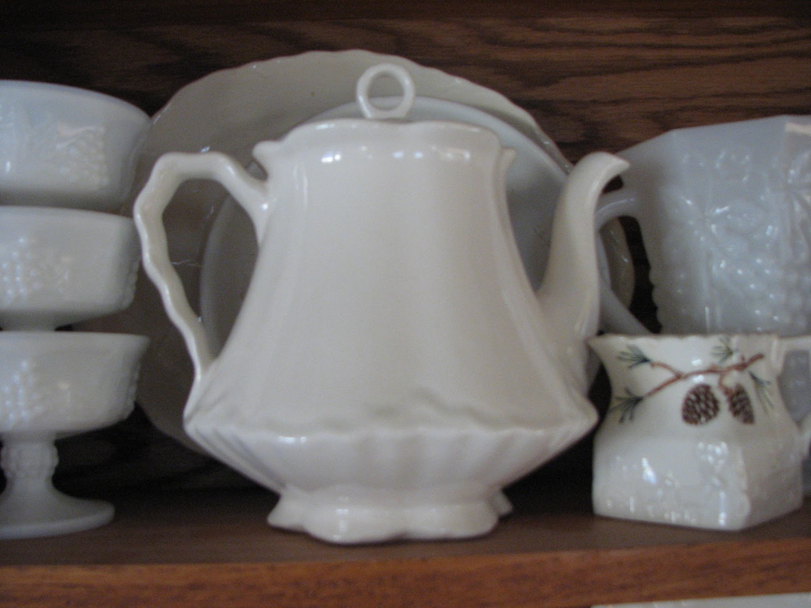 Morning Glory Cottage Cream Ware and Milk Glass Little Treasures and