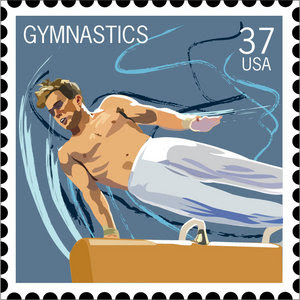 retro stamp,retro gymnastics