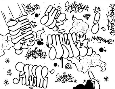 How to create sketches graffiti art