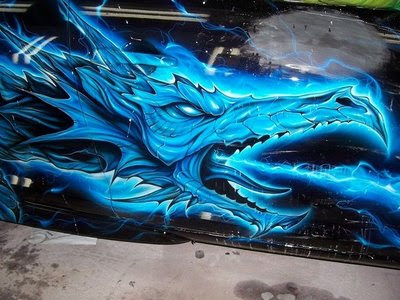graffiti 3d, blue dragon graffiti