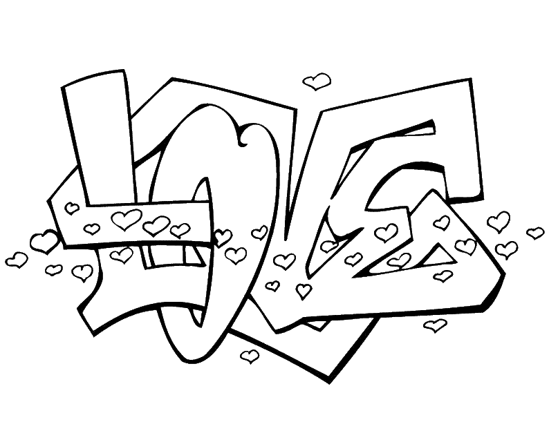 Graffiti alphabet art font LOVE